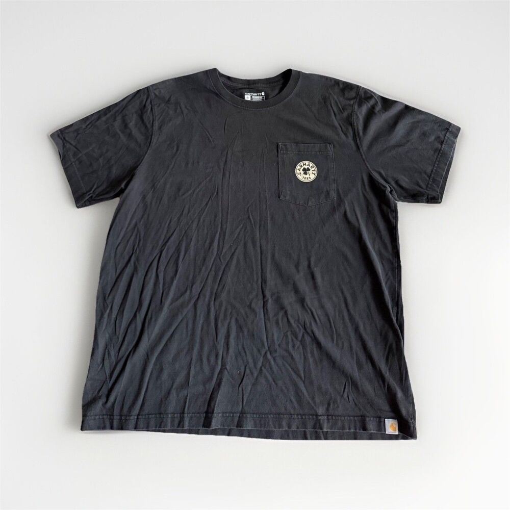 Carhartt Black Relaxed Fit Pocket Logo Lucky Clover Graphic Tee - XL